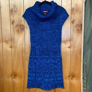 Blue/Navy Blue Sweater Dress Small Scoop Neck Pullover